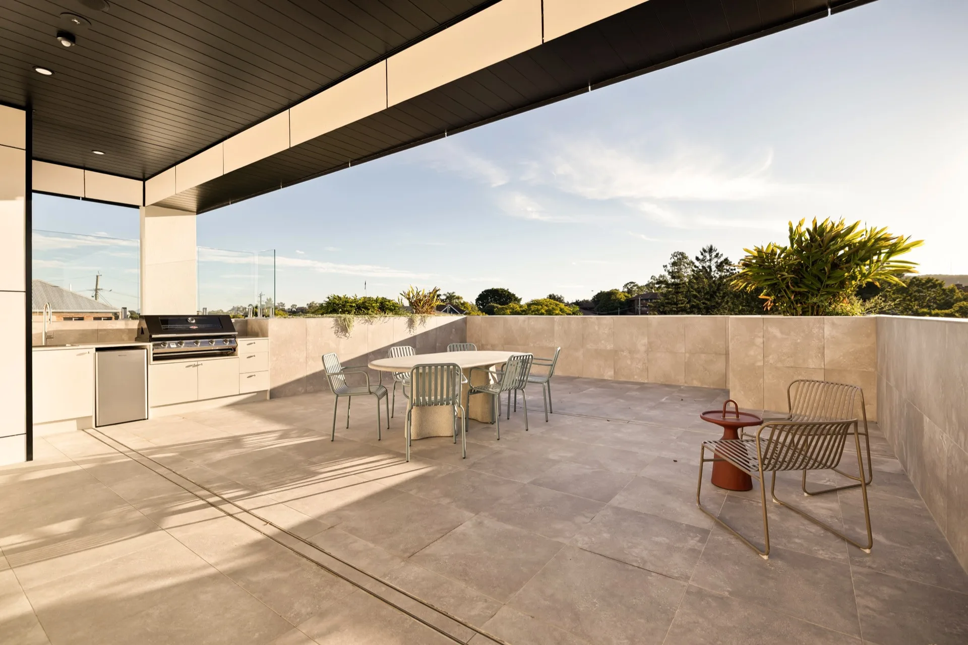 The rooftop terrace, for nine homes